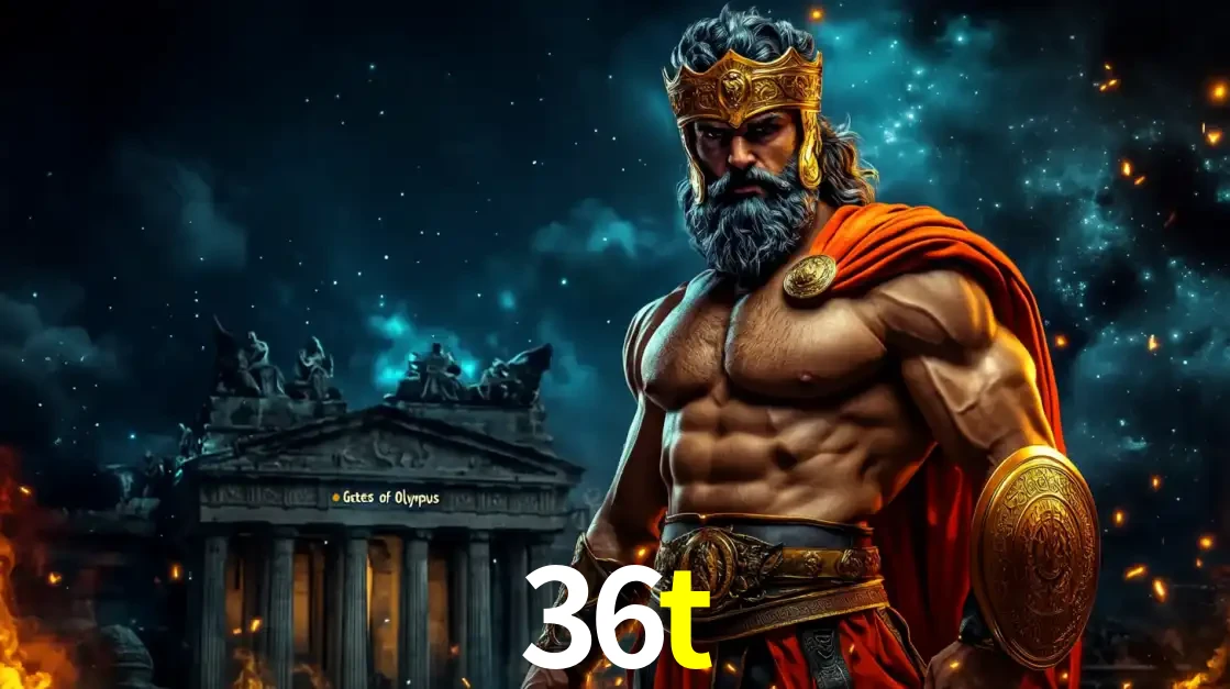 O poderoso Zeus do jogo de slot Gates of Olympus em frente ao seu templo, pronto para lançar multiplicadores divinos e prêmios épicos no cassino online 36t.